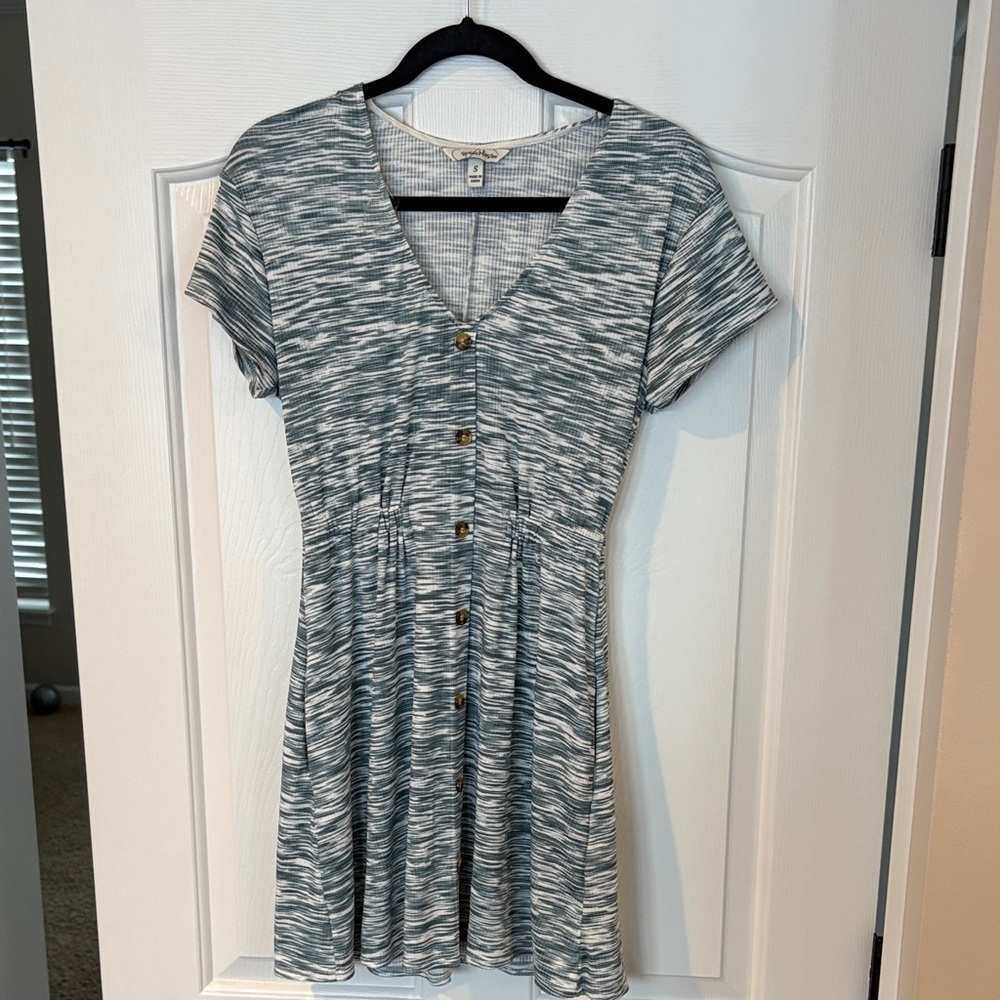 Speechless Gray Button-Down Mini Dress